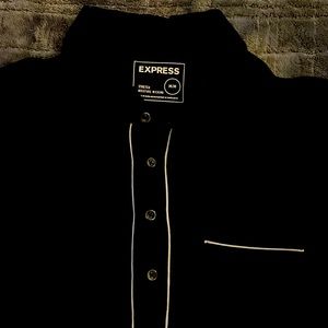 Express Stretch moisture wicking black polo shirt